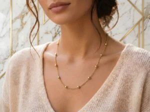 Colar Bolinhas Lisas Dourado - (Código do produto L74Ex)