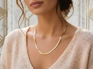 Colar Fita Liso Dourado - (RR82)